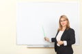 Teacher with a pointer at the blackboard