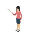 Teacher with pointer 3d isometric icon Royalty Free Stock Photo