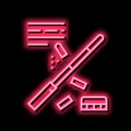 teacher pointer neon glow icon illustration