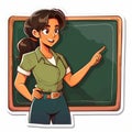 Teacher pointing at blackboard in classroom Royalty Free Stock Photo