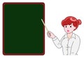 Teacher pointing a blackboard