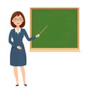 Teacher pointing on chalckboard