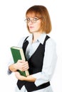 Teacher. Portrait of girl with a book