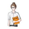Teacher.Professions single icon in cartoon style vector symbol stock illustration web. Royalty Free Stock Photo