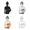 Teacher.Professions single icon in cartoon style vector symbol stock illustration web. Royalty Free Stock Photo