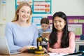 Teacher With Pupils In Science Lesson Studying Robotics Royalty Free Stock Photo