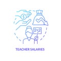 Teacher salaries blue gradient concept icon