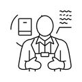 teacher scientist worker line icon vector illustration