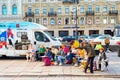 Teacher, sketching students, street, Russia Royalty Free Stock Photo