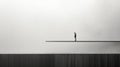 Conceptual Minimalist Sculpture: Black And White Image With Asymmetric Balance