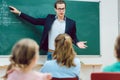 Teacher standing in front of students in school class Royalty Free Stock Photo