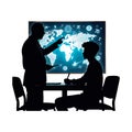 Teacher and Student Silhouette with Academic Focus Royalty Free Stock Photo