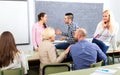 Teacher and students during break Royalty Free Stock Photo