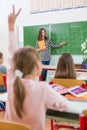 Teacher and students in the classroom: teaching Royalty Free Stock Photo
