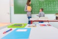Teacher and students in the classroom: teaching Royalty Free Stock Photo
