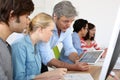 Teacher and students in classroom Royalty Free Stock Photo