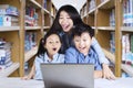 Teacher and students shocked with a laptop Royalty Free Stock Photo