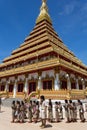 Teacher and students at Wat Nong Waeng