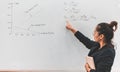 Teacher is teaching physics to students during the new school days after a long break, High school student classroom Royalty Free Stock Photo