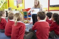 Teacher Teaching Spelling To Elementary School Pupils Royalty Free Stock Photo