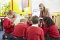 Teacher Teaching Spelling To Elementary School Pupils Royalty Free Stock Photo