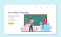 Teacher web banner or landing page. Profesor planning