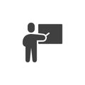 Teacher and whiteboard vector icon Royalty Free Stock Photo