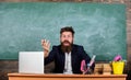 Teacher wondered low level of knowledge. What are you talking about. Unpleasant wonder. What stupid thought. Man bearded