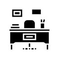 teacher working place glyph icon vector illustration
