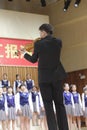 Teacher xuxin play the violin and conduct