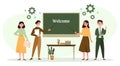 Teachers in the classroom concept