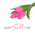 Teachers day card with tulips