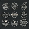 Teachers day emblem designs. Vector illustration decorative design