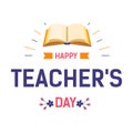 Teachers day isolated icon literacy and education book