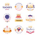 Teachers day isolated icon literacy and education professional holiday