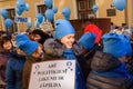 Teachers decides for strange idea- release balloons in the air, during picket, protest for pay rise