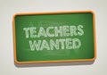 TEACHERS WANTED written in chalkboard. Conceptual image with word TEACHERS WANTED. Royalty Free Stock Photo