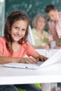Teachers working with pupils Royalty Free Stock Photo