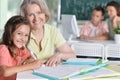 Teachers working with pupils Royalty Free Stock Photo