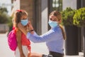 Teaching children how to wear medical mask to protect themselves