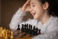 teaching children to play chess. board logic strategy game