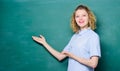 Teaching could be more fun. Teacher best friend of learners. Good teacher is master of simplification. Woman teacher in Royalty Free Stock Photo