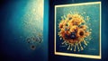 teaching about covid virus, schoo lesson about virus and corona illustration, ai generated image