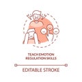 Teaching emotion regulation skills terracotta concept icon