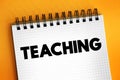 Teaching - engagement with learners to enable their understanding and application of knowledge, concepts and processes, text