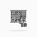 Teaching presentation glyph icon