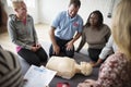 Teaching how to do CPR Royalty Free Stock Photo