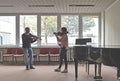 Teaching how to play violin