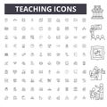 Teaching line icons, signs, vector set, outline concept illustration