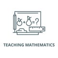 Teaching mathematics vector line icon, linear concept, outline sign, symbol Royalty Free Stock Photo